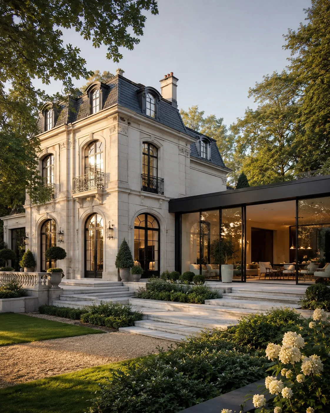 Extension contemporaine au Vésinet : dialogue avec villa Belle-Époque et site inscrit