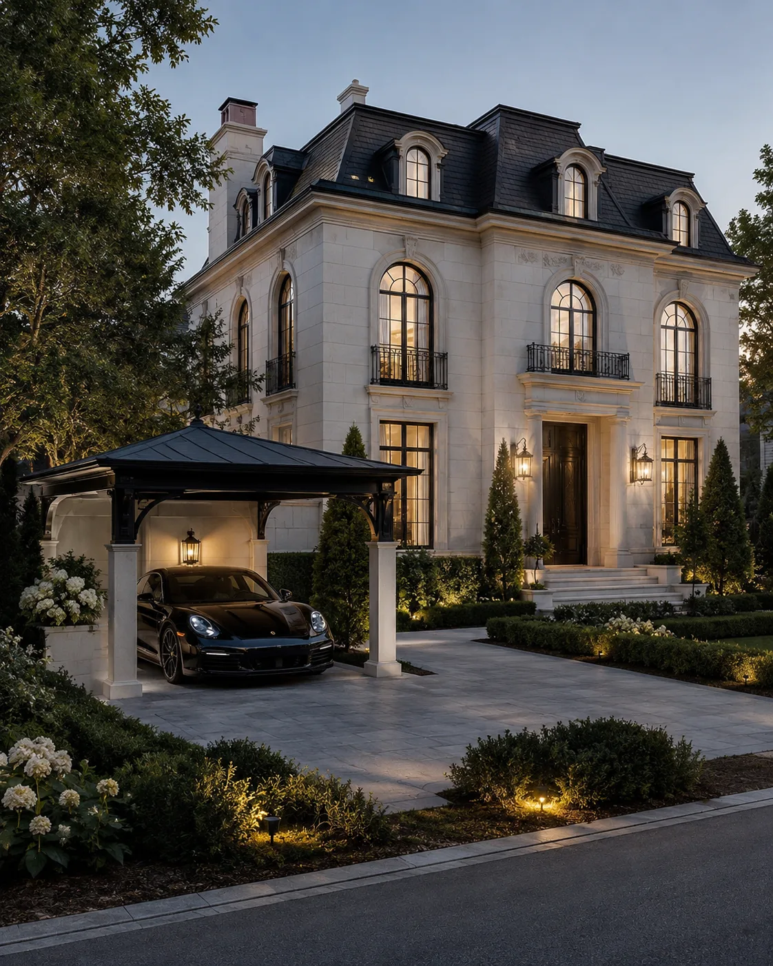 Carport adossé à une maison individuelle existante